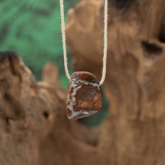 Jaspis "Konglomerat- / Fossiljaspis" Anhänger gelocht