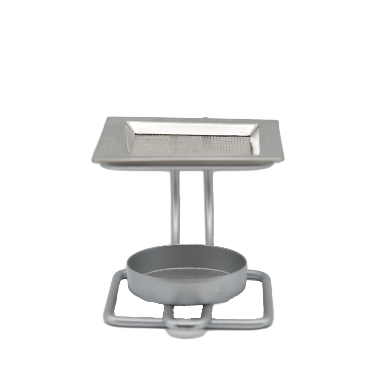 Räucherstövchen Kasir in Silber aus Metall mit Sieb und Teelichthalter – stilvoll räuchern und online kaufen bei Calerris.