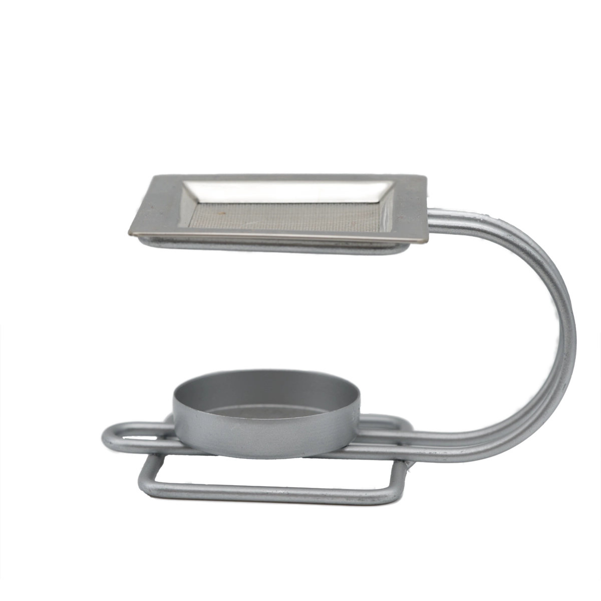 Räucherstövchen Kasir in Silber aus Metall mit Sieb und Teelichthalter – stilvoll räuchern und online kaufen bei Calerris.