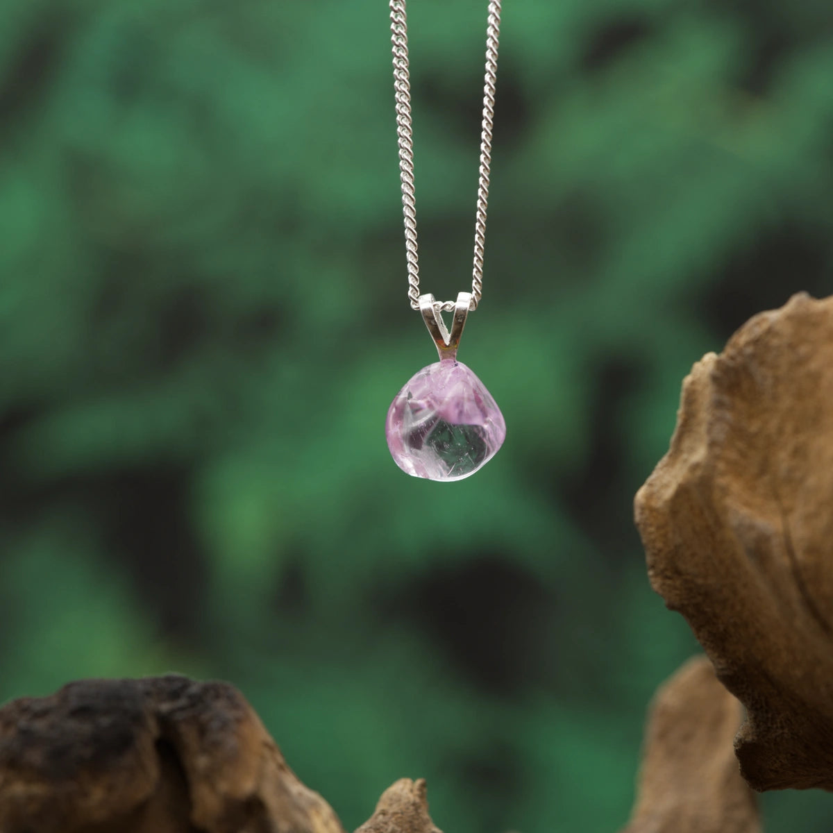 Kunzit 1A-Qual. Anhänger mini in Gold & Silber