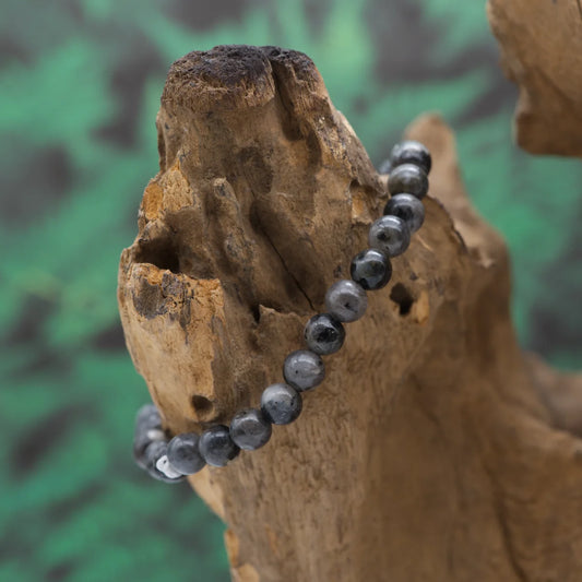 Edelstein-Armband aus 6 mm Labradorit, B-Qual. – unterstützt Intuition und Gelassenheit.