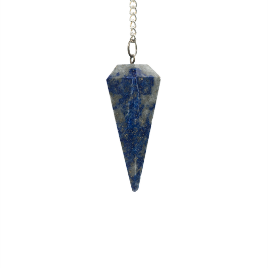 Sechskantpendel aus echtem Lapislazuli – handverlesenes, naturbelassenes Pendel für Energiearbeit und Radiästhesie, online kaufen bei Calerris.
