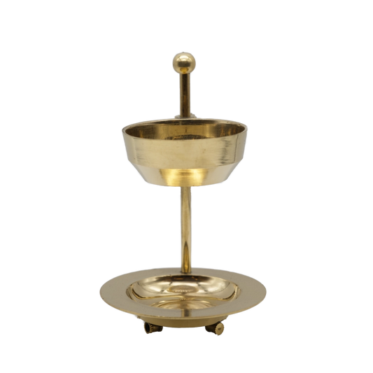 Höhenverstellbares Räucherstövchen Mitra aus Metall mit Sieb und Teelichthalter – perfekt zum sanften Räuchern, online kaufen bei Calerris.