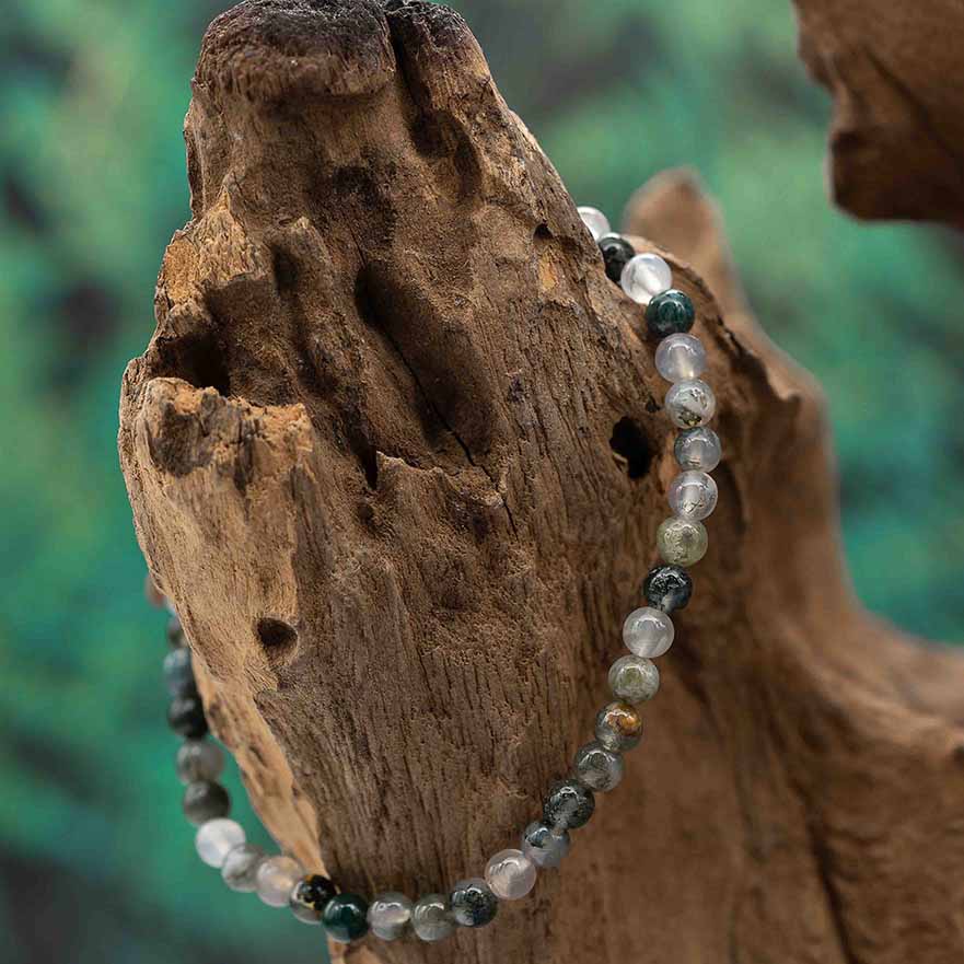 Achat "Moosachat" Armband 4mm
