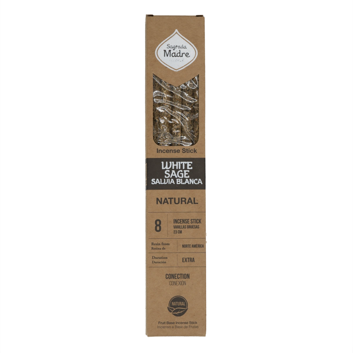 Sagrada Madre Weißer Salbei Räucherstäbchen – 8 natürliche, handgefertigte Sticks für energetische Reinigung, Klarheit und innere Ruhe.