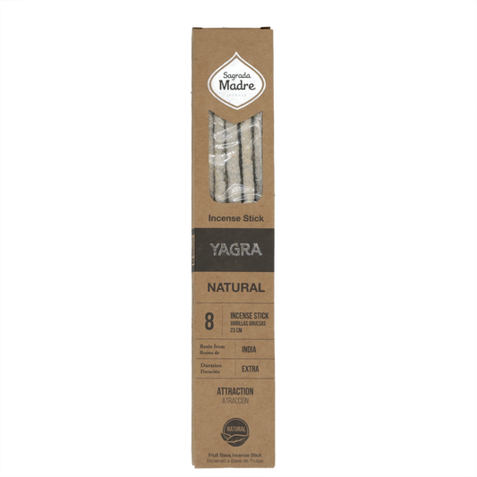 Sagrada Madre Yagra Räucherstäbchen – 8 natürliche, handgefertigte Sticks mit zitronigem Duft zur Förderung von Fülle, Klarheit und positiver Energie.