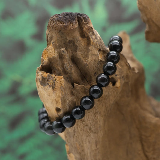Edelstein-Armband aus 8 mm schwarzem Obsidian – schützt und hilft beim Loslassen.