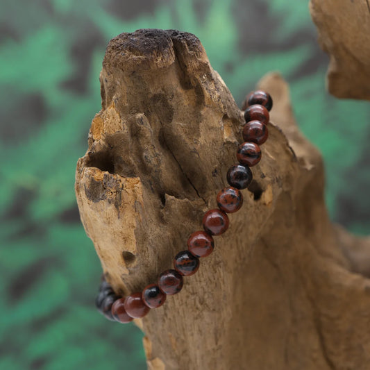 Edelstein-Armband aus 6 mm Mahagoniobsidian – erdet und stabilisiert.