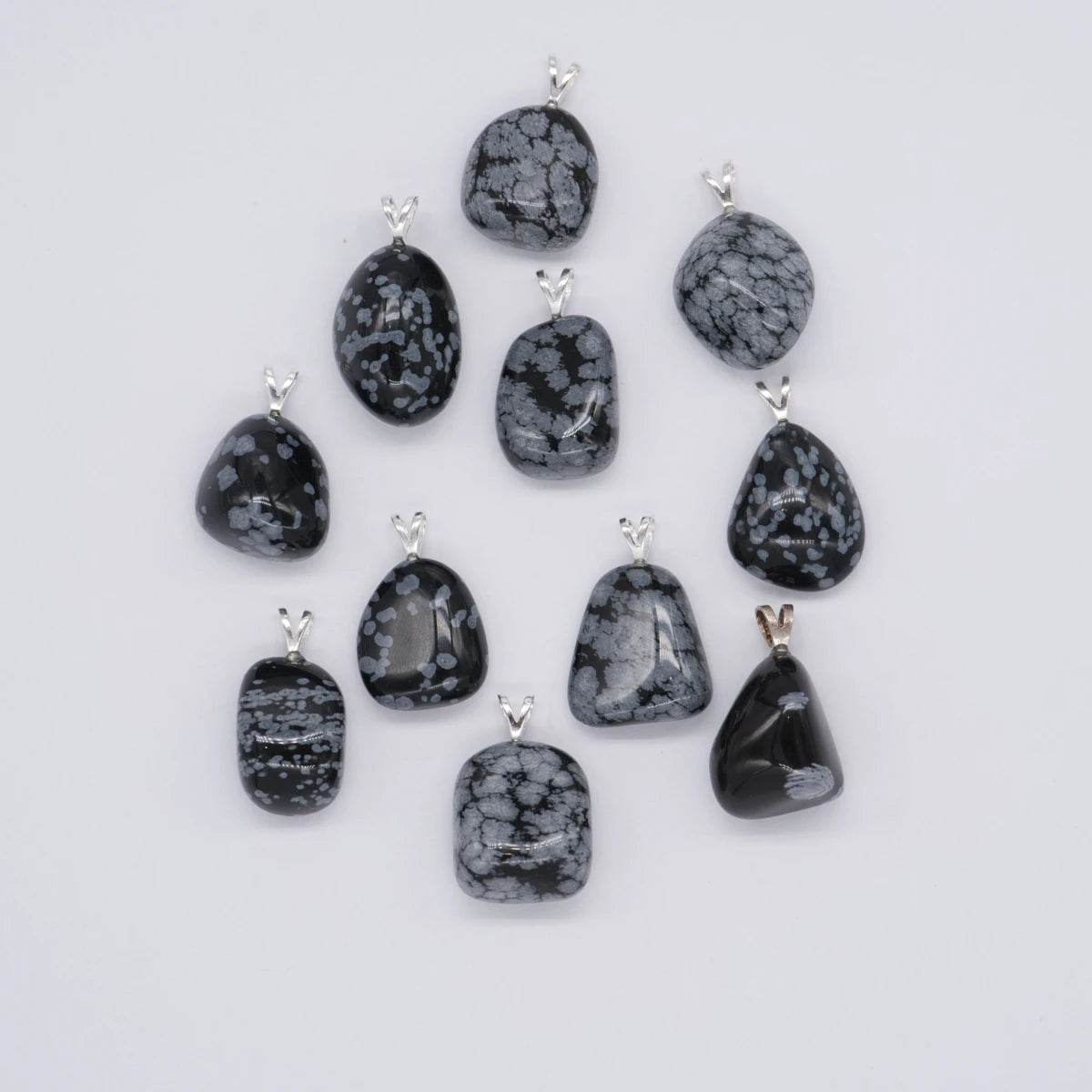 Obsidian "Schneeflockenobsidian" Anhänger