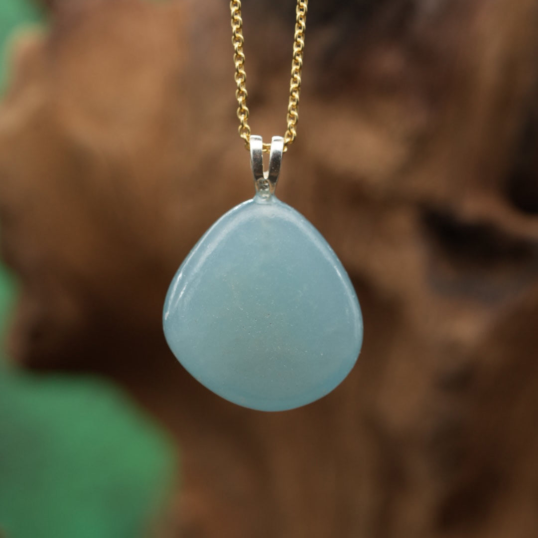 Onyx Marmor blau Anhänger