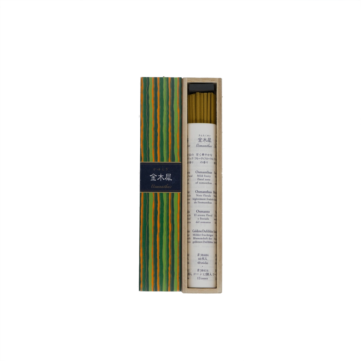 Kayuragi Osmanthus Räucherstäbchen – zarter, blumig-süßer Duft in eleganter Kimonobox. Japanisches Räucherwerk für Ruhe, Harmonie und Herzenswärme.