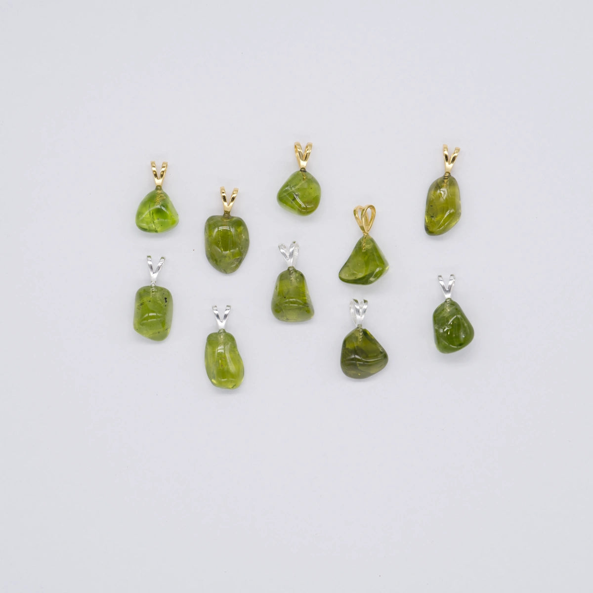 Peridot „Olivin, Chrysolith“ 1A-Qual. Anhänger mini in Gold & Silber