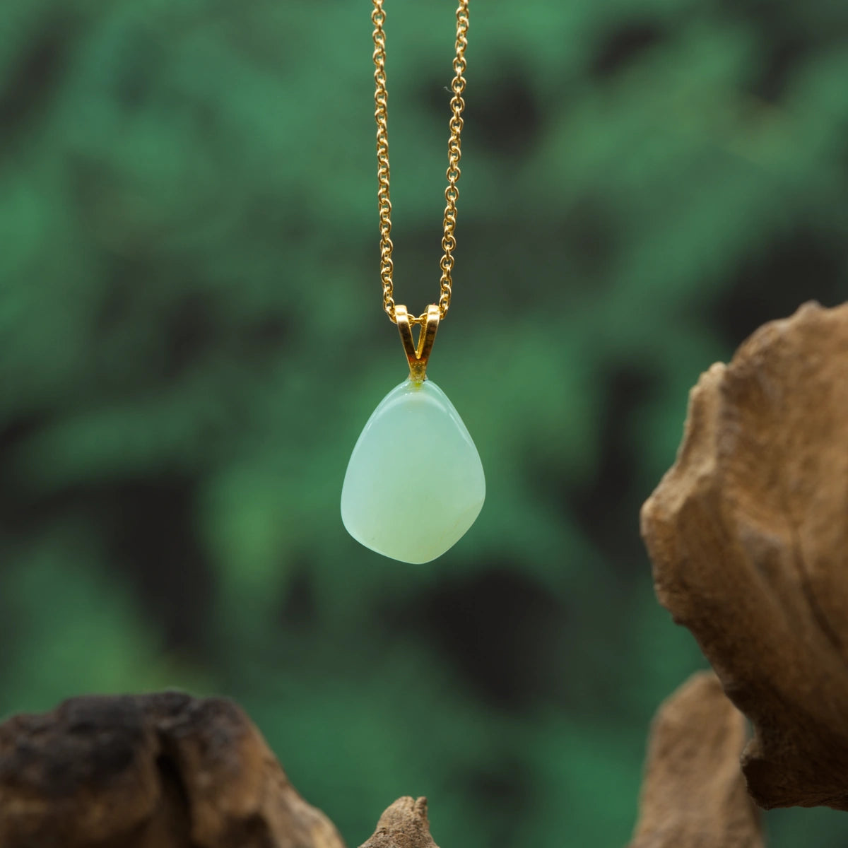 Prehnit Anhänger mini in Gold & Silber