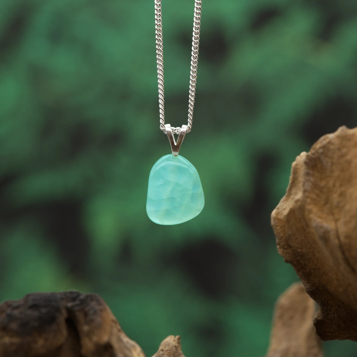 Prehnit Anhänger mini in Gold & Silber