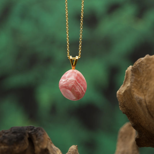 Rhodochrosit 1A-Qual. Anhänger mini in Gold & Silber