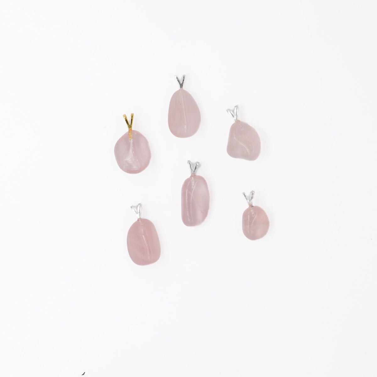 Rosenquarz Anhänger mini in Gold & Silber