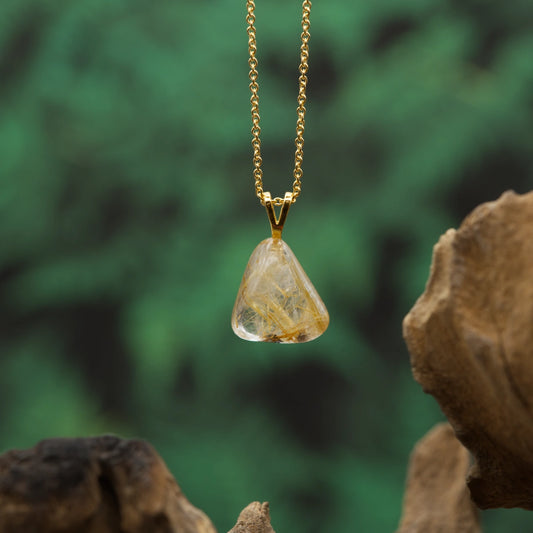Rutilquarz 1A-Qual. Anhänger in Gold & Silber