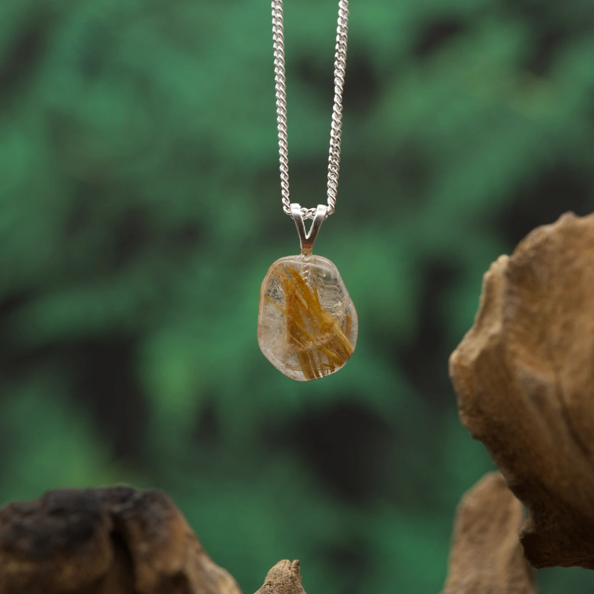 Rutilquarz 1A-Qual. Anhänger in Gold & Silber