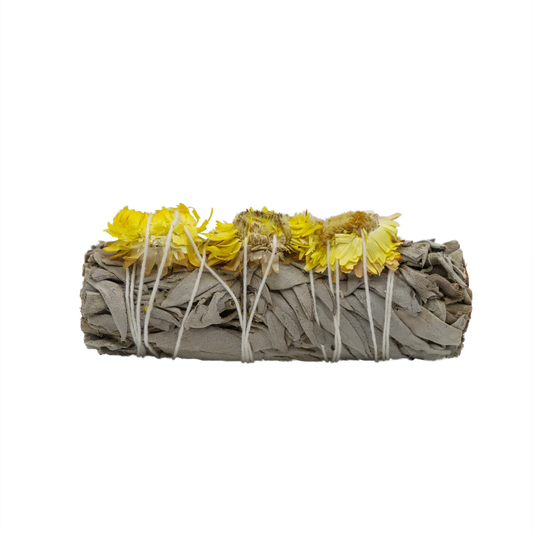 Weißer Salbei & Sonnenblüten M – Räucherbündel mit blumigem Duft für Licht und Lebensfreude