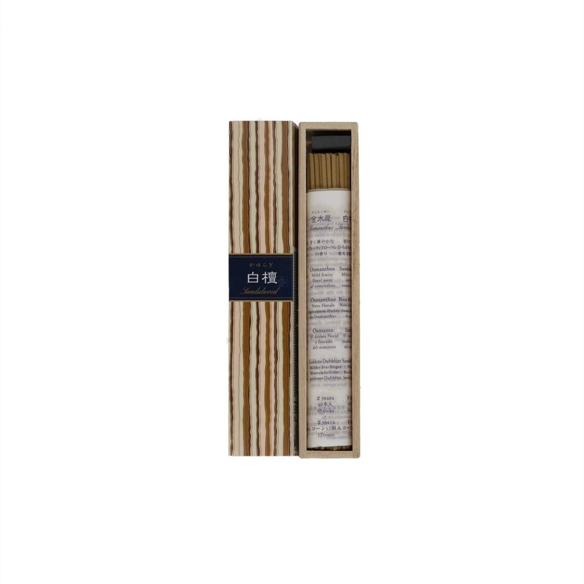 Kayuragi Sandelholz Räucherstäbchen – japanisches Räucherwerk mit warmem, beruhigendem Duft in eleganter Kimonobox für Meditation und innere Ruhe.