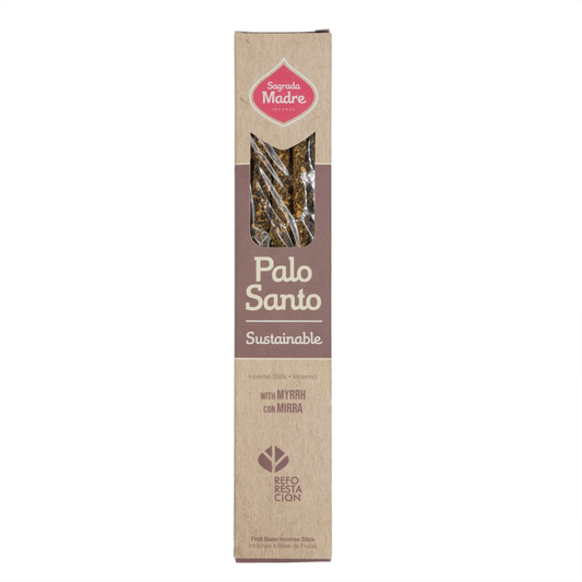 Sagrada Madre Palo Santo & Myrrhe Räucherstäbchen – 8 natürliche Sticks mit warmem, balsamischem Duft zur Reinigung und spirituellen Erneuerung.