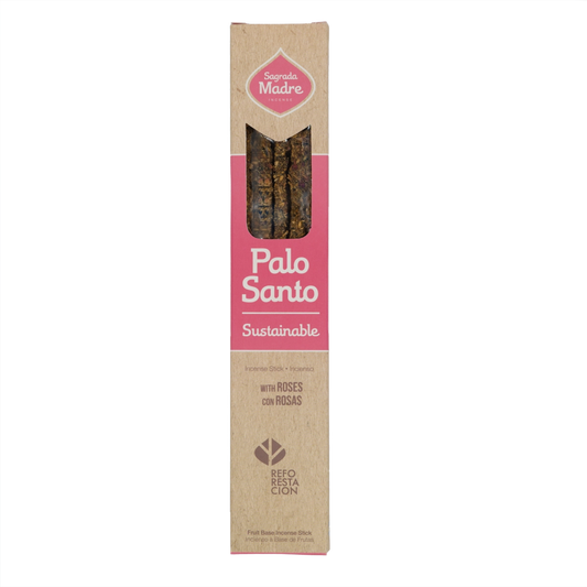 Sagrada Madre Palo Santo Rose Räucherstäbchen – 8 handgefertigte Sticks mit blumigem Duft für Herzöffnung, Liebe und spirituelle Reinigung.