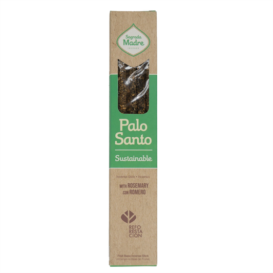Sagrada Madre Palo Santo Rosmarin Räucherstäbchen – 8 natürliche Sticks mit klärendem, krautigem Duft für Energie, Reinigung und geistige Frische.