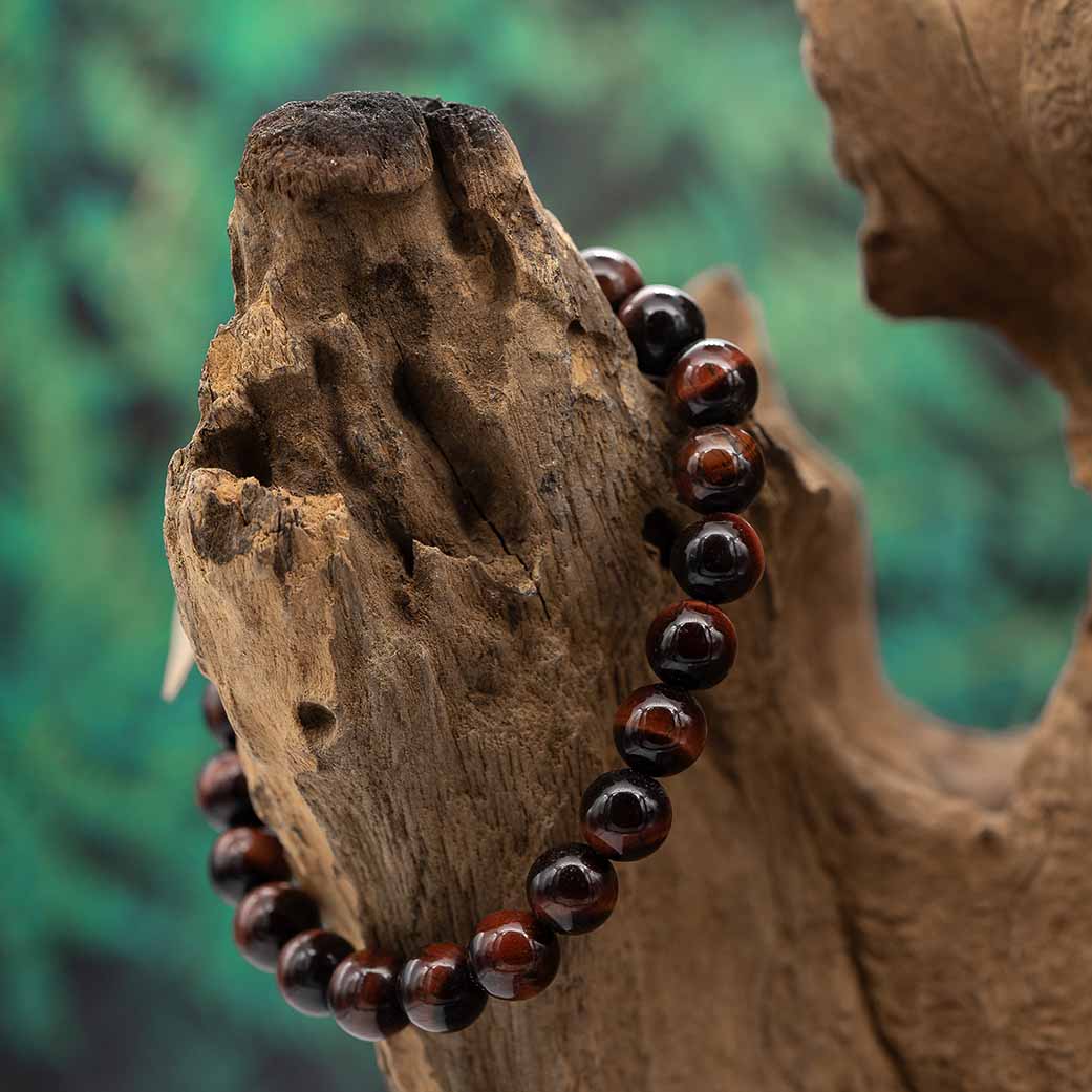 Tigerauge rot "Katzenauge" Armband 8mm