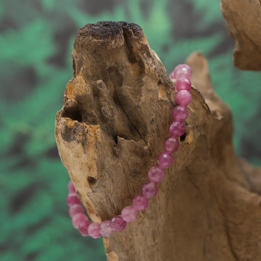 Edelstein-Armband aus 6 mm facettiertem pinkem Turmalin – öffnet das Herz und inspiriert.
