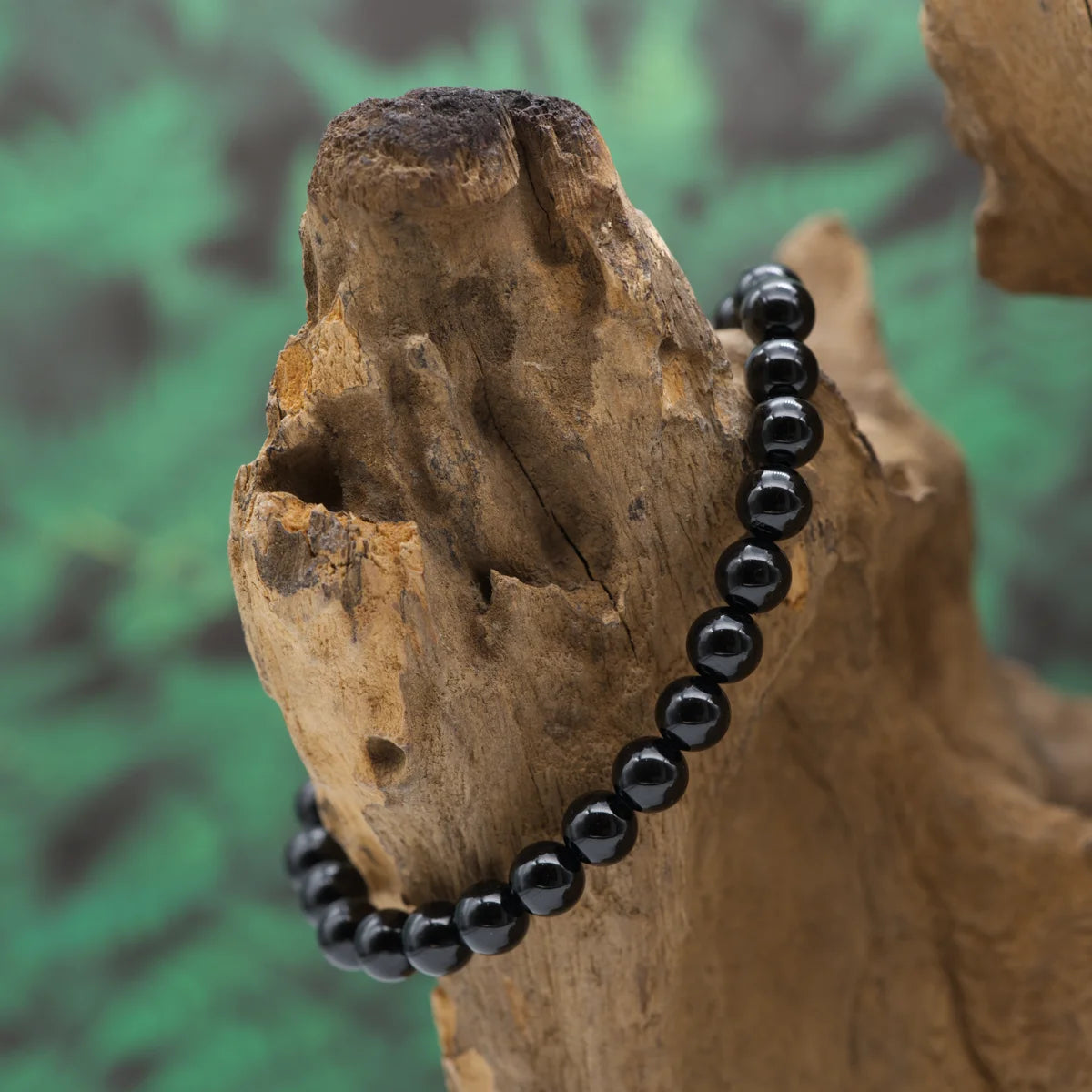 Edelstein-Armband aus 6 mm schwarzem Turmalin – schützt und erdet.