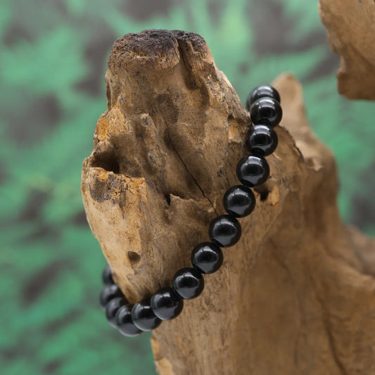 Edelstein-Armband aus 8 mm schwarzem Turmalin – schützt und erdet.