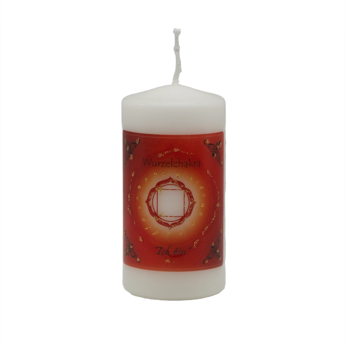 Rote Energiekerze für das Wurzelchakra – handgefertigt mit Edelsteinessenz zur Erdung, Stabilität und inneren Stärke.