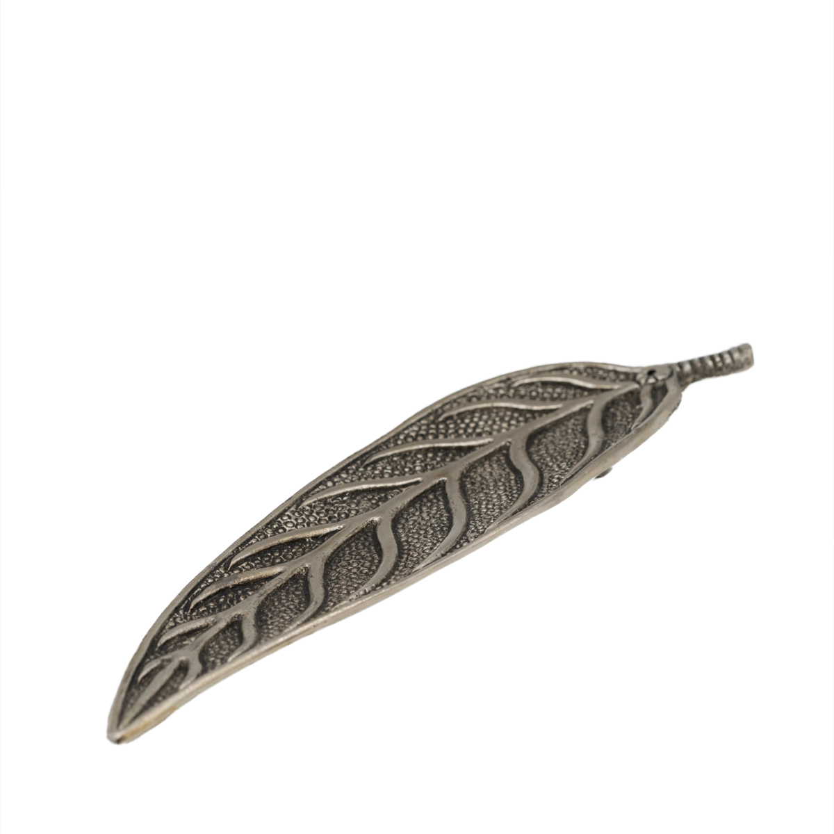 Räucherstäbchenhalter Buchenblatt aus Weißmetall – filigranes, wetterbeständiges Blattdesign für sauberes und stilvolles Räuchern.