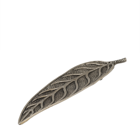 Räucherstäbchenhalter Buchenblatt aus Weißmetall – filigranes, wetterbeständiges Blattdesign für sauberes und stilvolles Räuchern.