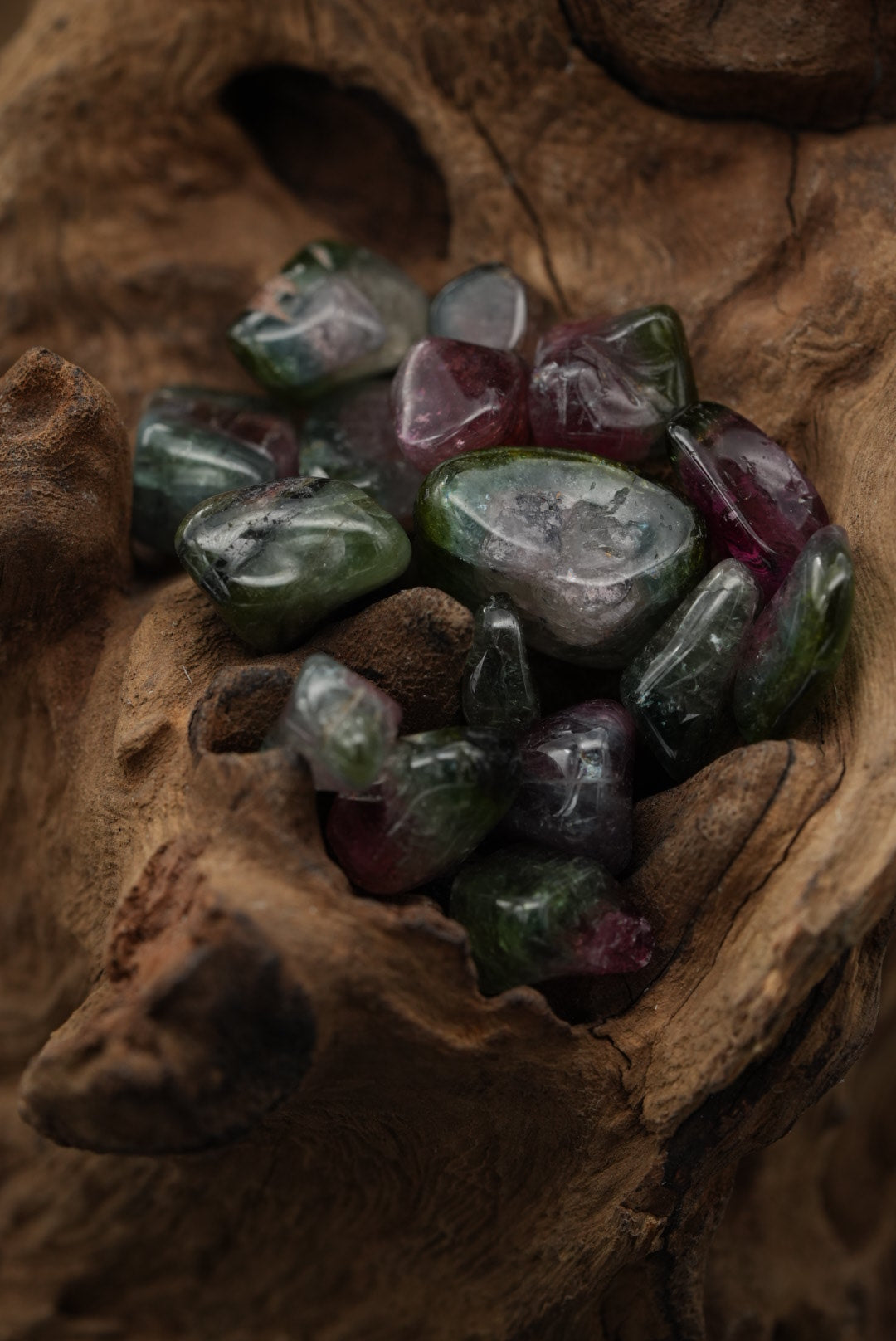 Turmalin Wassermelonen Turmalin der Kategorie Trommelsteine